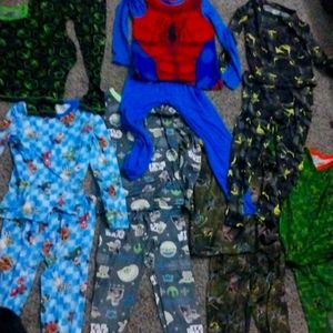 7 sets of boy's pajamas.